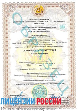 Образец сертификата соответствия Тихвин Сертификат OHSAS 18001